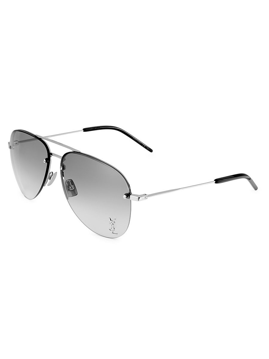 Men's Monogram Classic 59MM Pilot Sunglasses - Silver