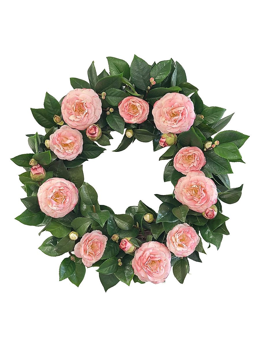 Everyday Newness Refresh Faux Camellia Wreath - Pink