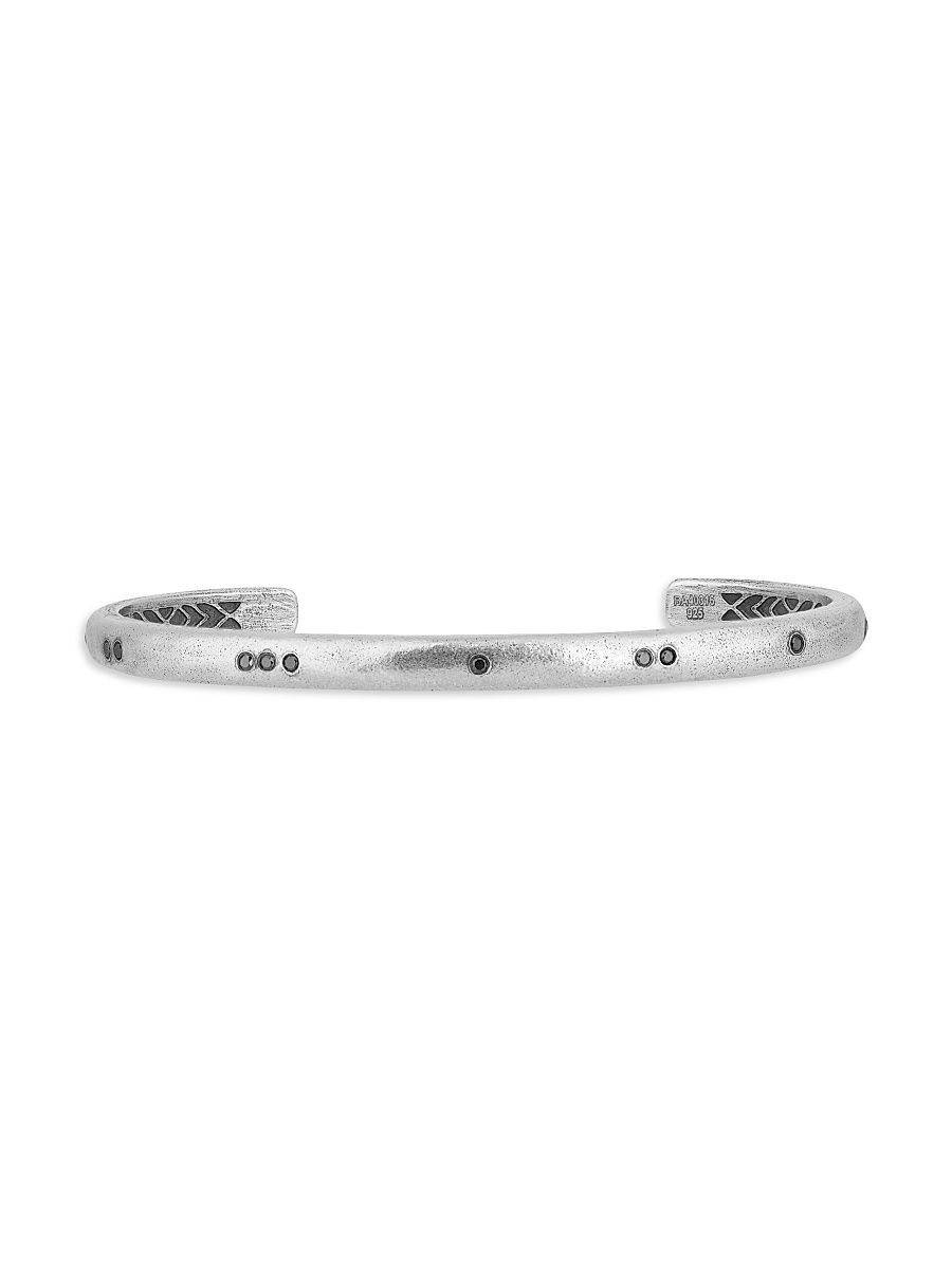 Men's Stardust Sterling Silver & 0.16 TCW Black Diamond Cuff - Grey