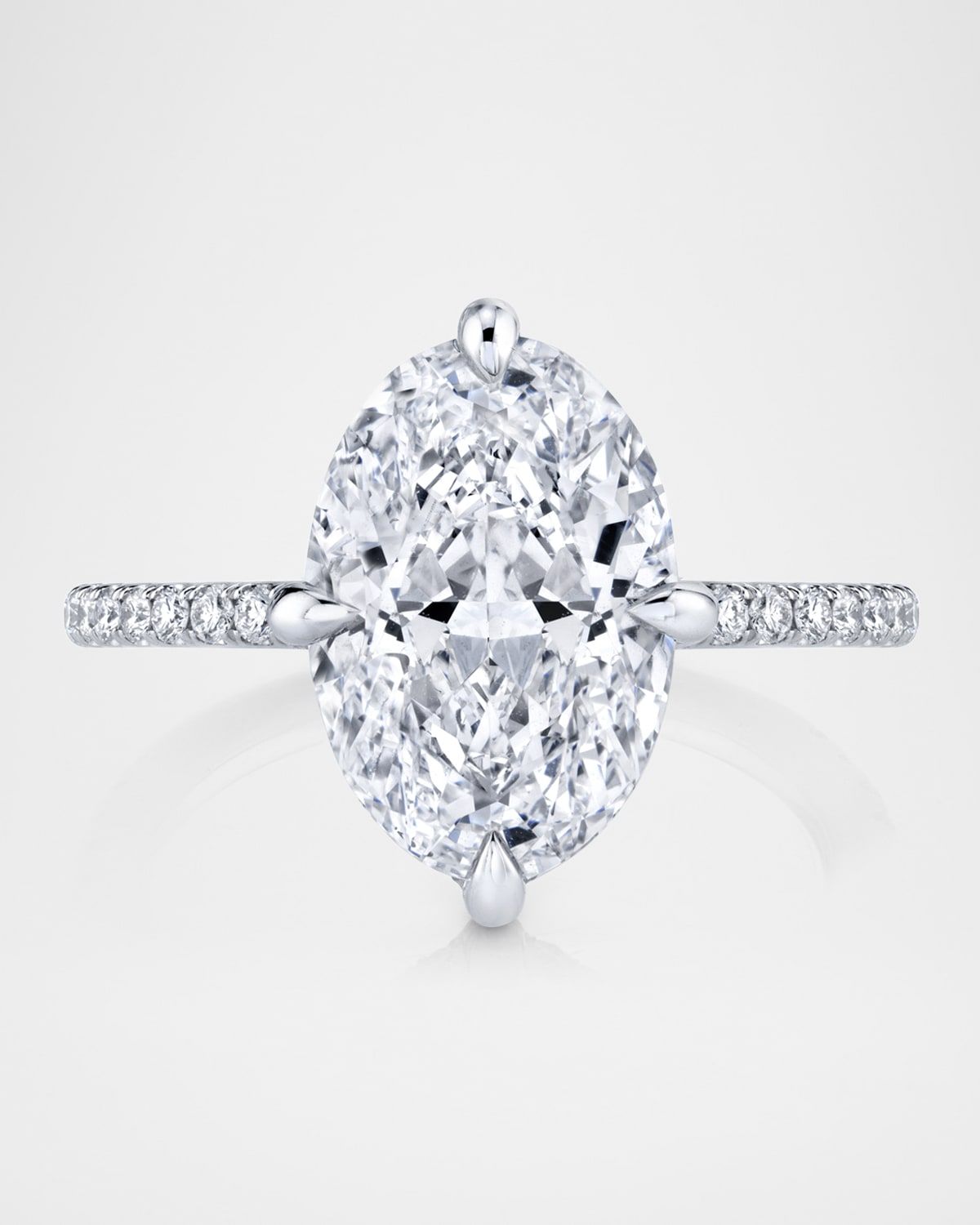 Platinum Oval Diamond Statement Ring, Size 6.5, 4.77tcw