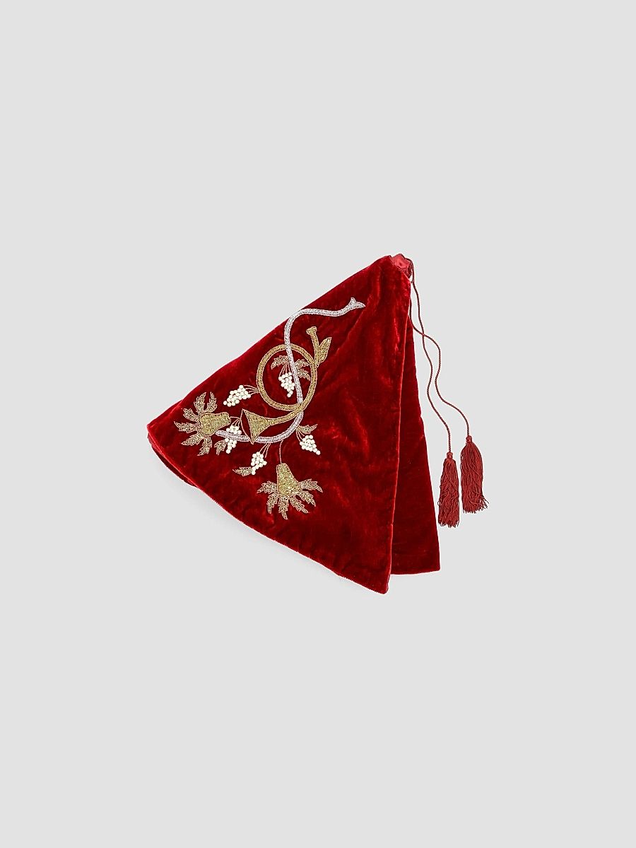 Velvet Cornucopia Tree Skirt - Red