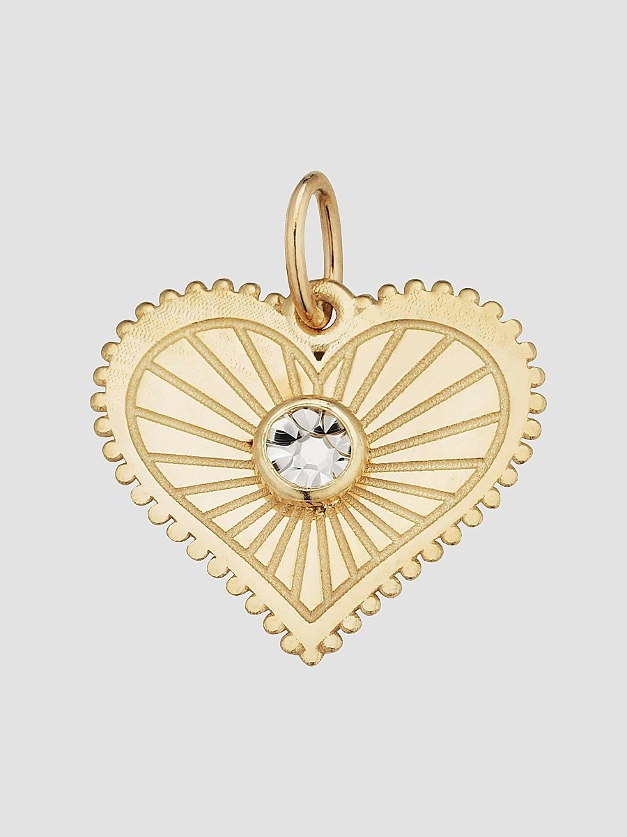 Women's 14K Yellow Gold Heartburst Pendant Charm - Gold