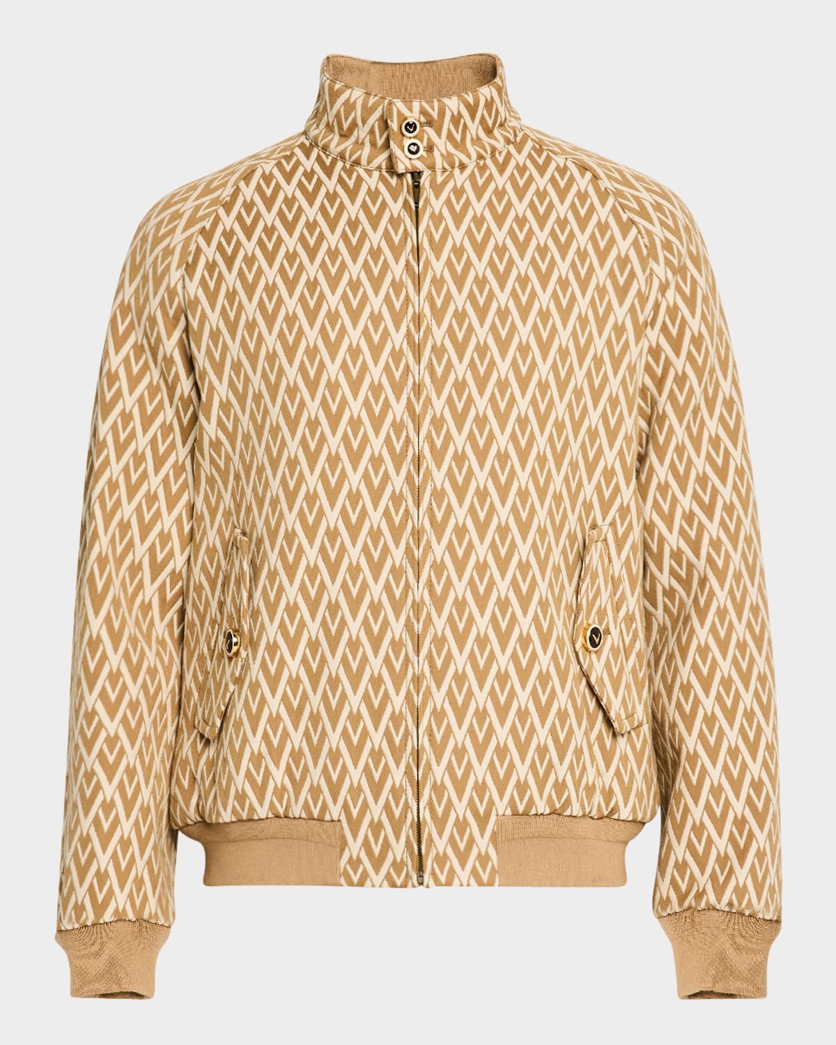 Men & apos;s V Jacquard Wool Harrington Jacket