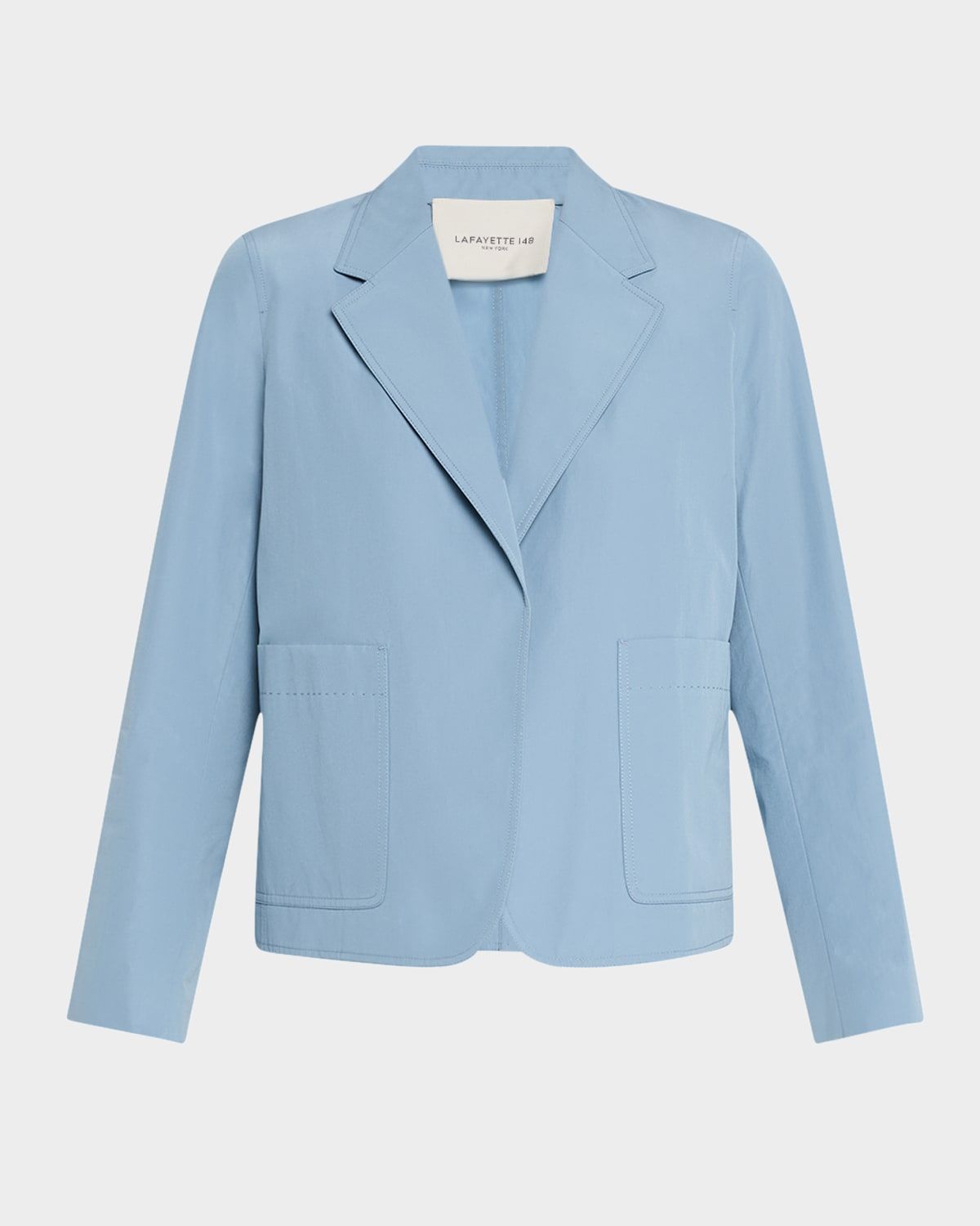 Open-Front Cotton Boyfriend Blazer