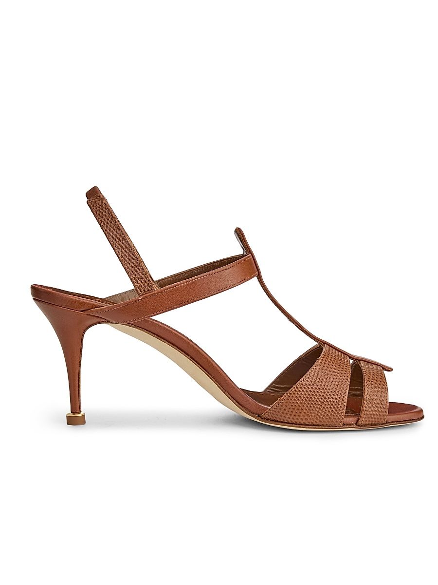 Women's Retauxlo Leather Stiletto Sandals - Medium Brown - Size 9.5