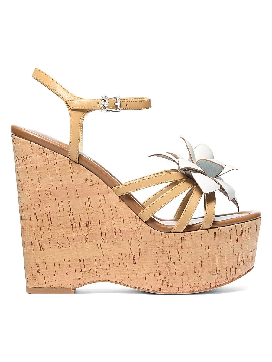 Women's Jacie 130MM Leather Platform Wedge Sandals - Raspberry - Size 10