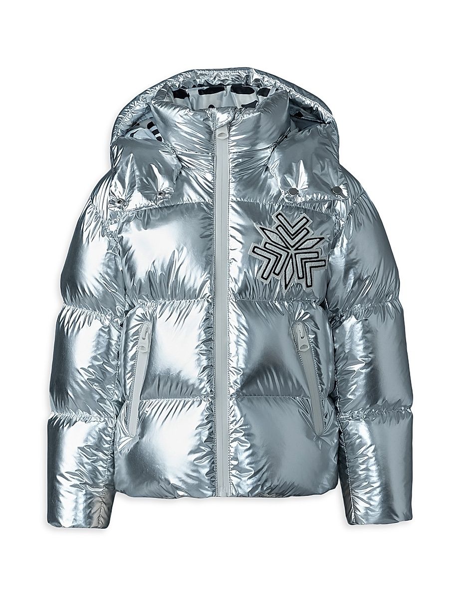 Little Girl's & Girl's Jesse Metallic Lustrous Down Jacket - Silver - Size 2