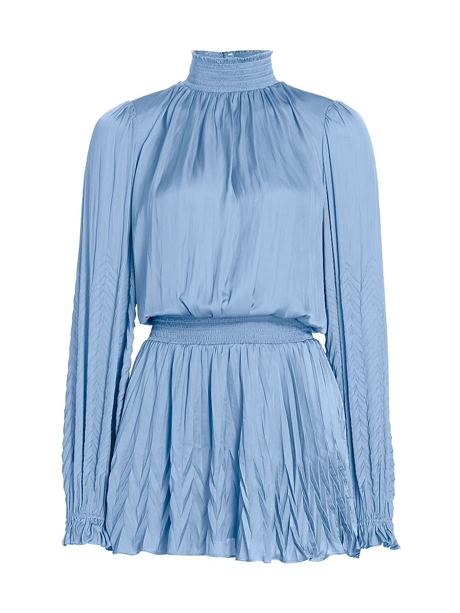 Women's Sawyer Satin Minidress - Steel Blue - Size XS