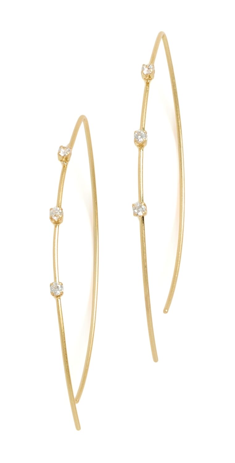SHASHI Oleander Hoop Earrings Gold One Size