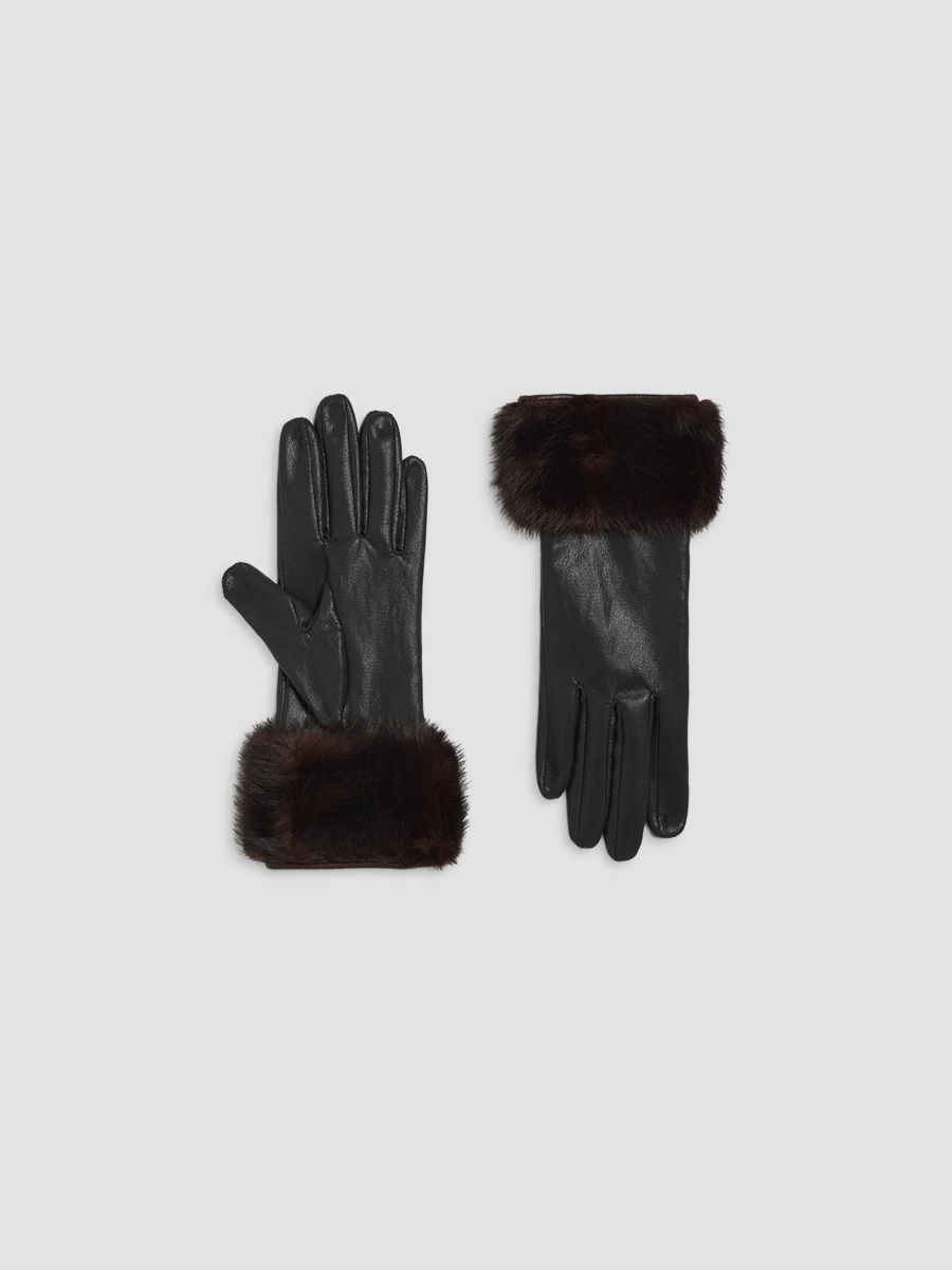 Apparis Women's Betty Shaved Faux-Mink Fur Cuff Gloves - Noir Multi - Size Small