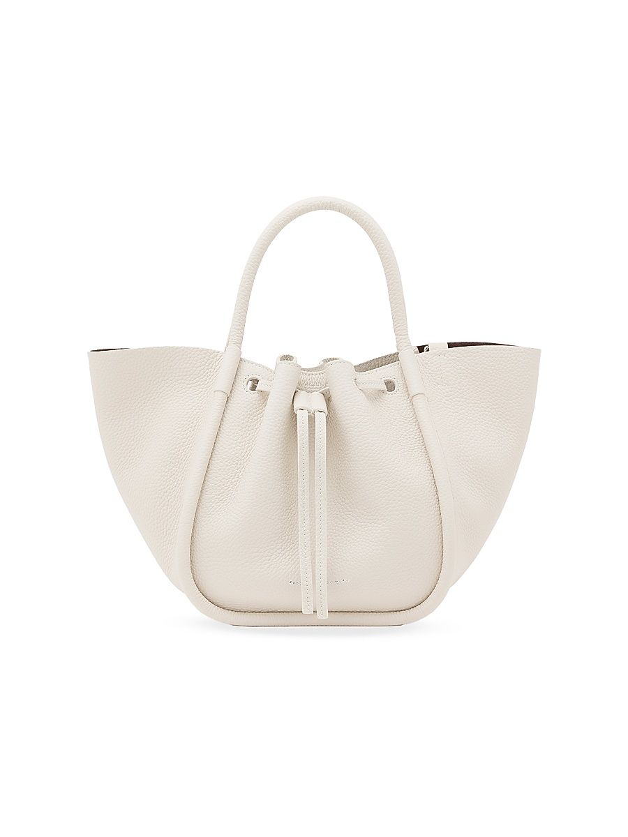 Women's Small Ruched Tote Bag - Ecru