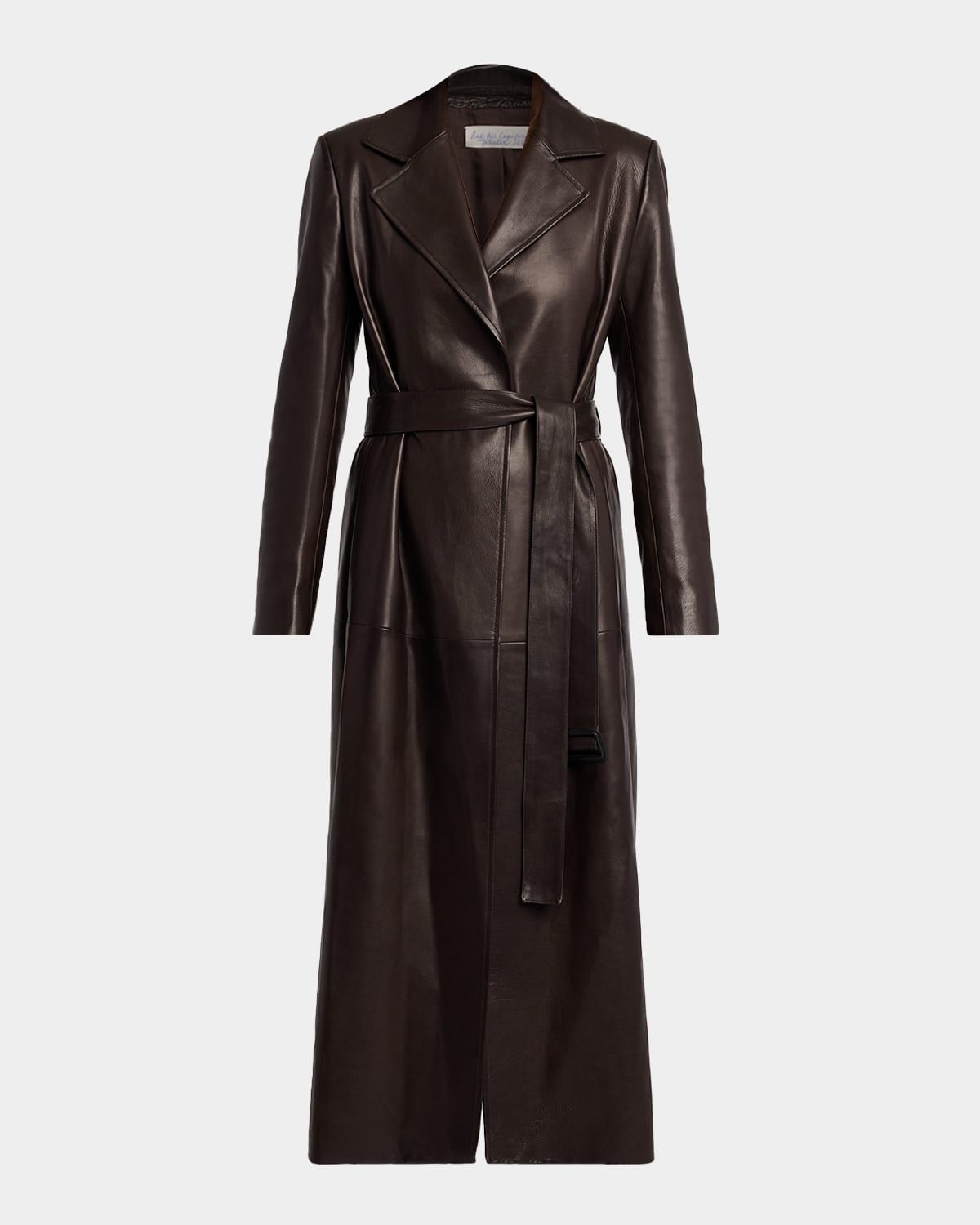 Raisa Belted Leather Coat
