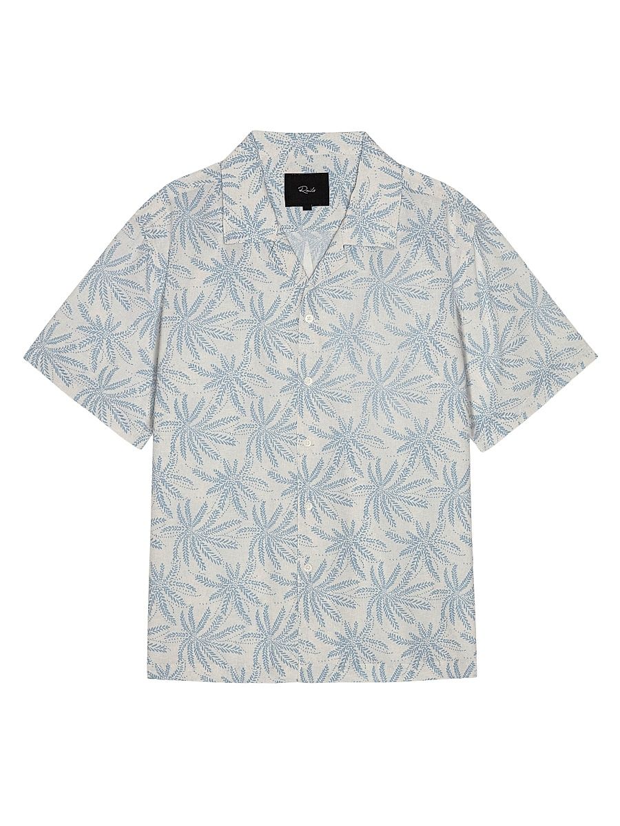 Men's Ohana Marine Short-Sleeve Button-Front Shirt - Marine - Size Small
