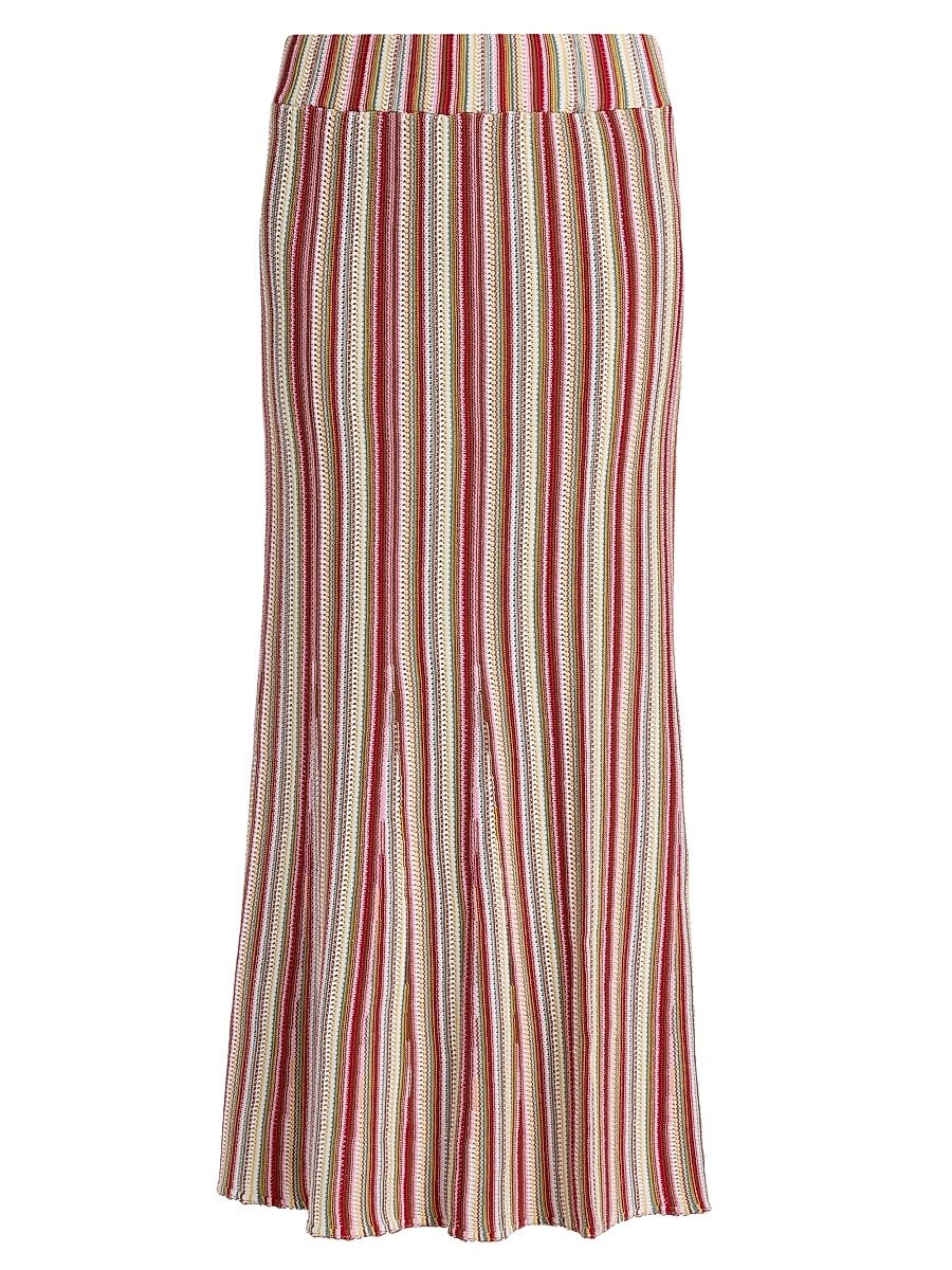 Women's Nari Striped Cotton Maxi Skirt - Havana Stripe - Size XS