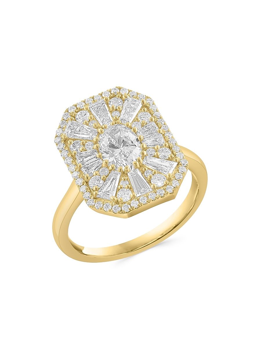 Women's 14K Yellow Gold & 1.35 TCW Lab-Grown Diamond Ring - Yellow Gold - Size 7