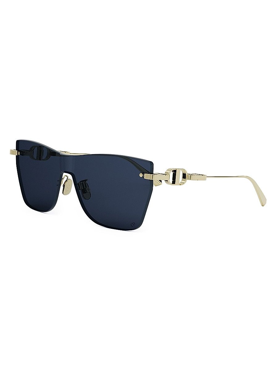 Women's CD Chain M3U 143MM Butterfly Sunglasses - Dark Blue Gold