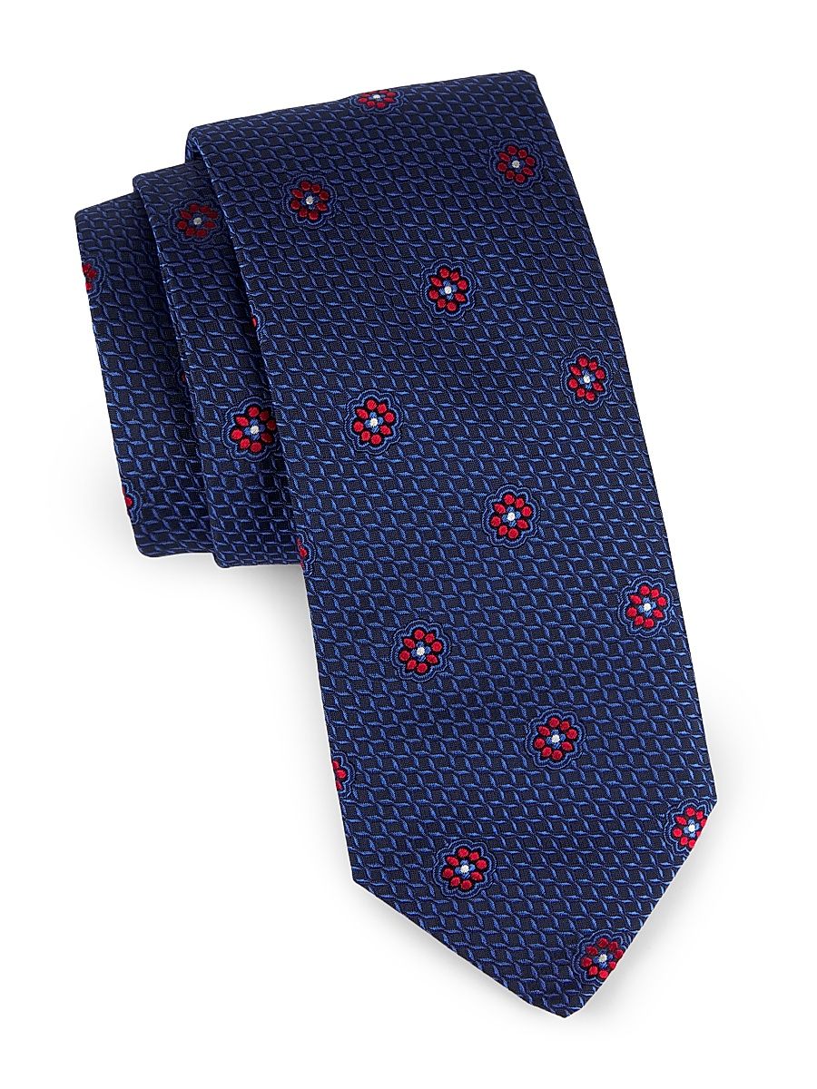 Men's Small Medallion Tie - Blue