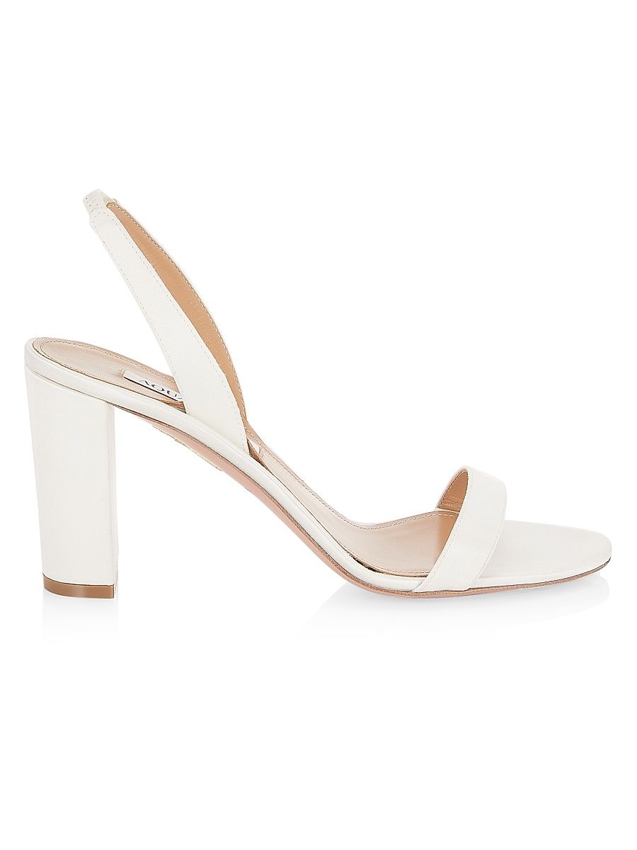 Women's So Nude Satin Slingback Sandals - White - Size 11.5