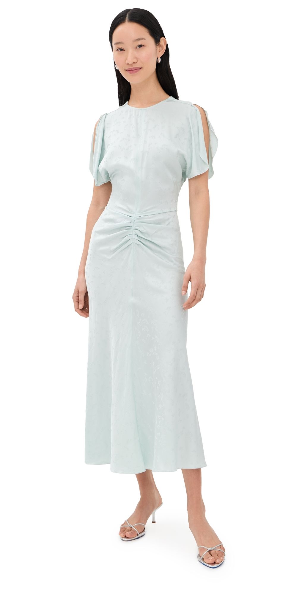 Victoria Beckham Bela Midi Dress Aquamarine 8