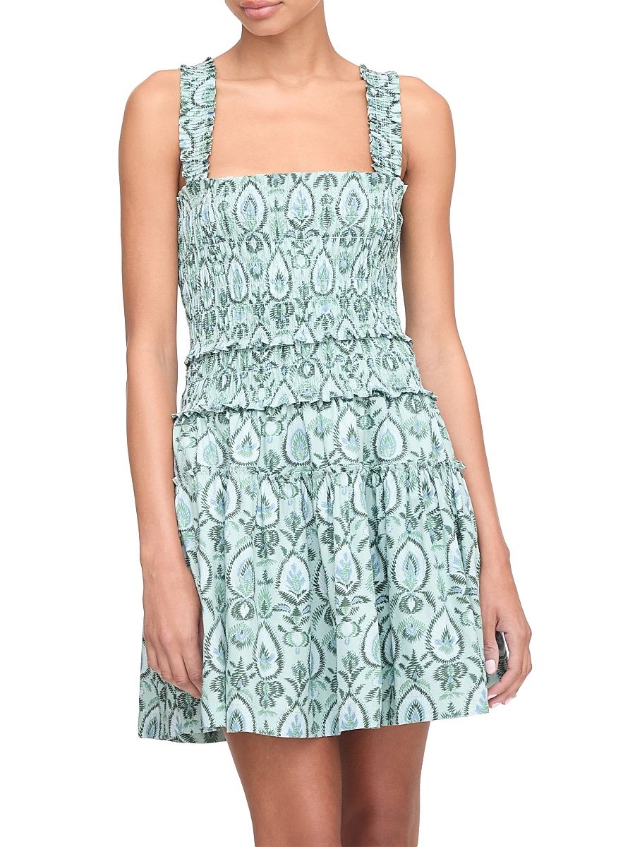 Women's The Azalea Mini Nap Dress - Green Palm Ikat - Size XL