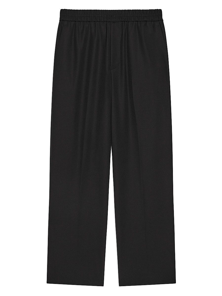 Men's HL001 Wool Gabardine Pull-On Trousers - Black - Size 34