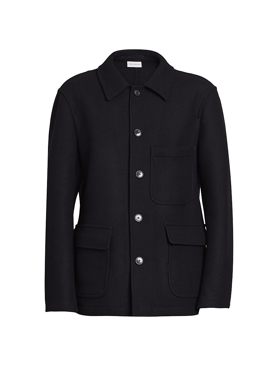 Men's Braxton Button-Front Jacket - Black - Size 38