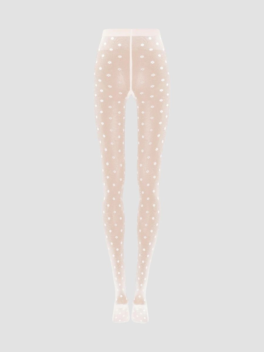 Wolford Women's Daisy Embroidered Tights - White - Size Medium
