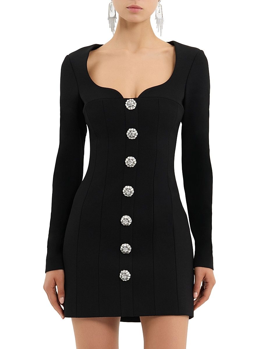 Women's Annaleigh Diamanté Minidress - Black - Size 14