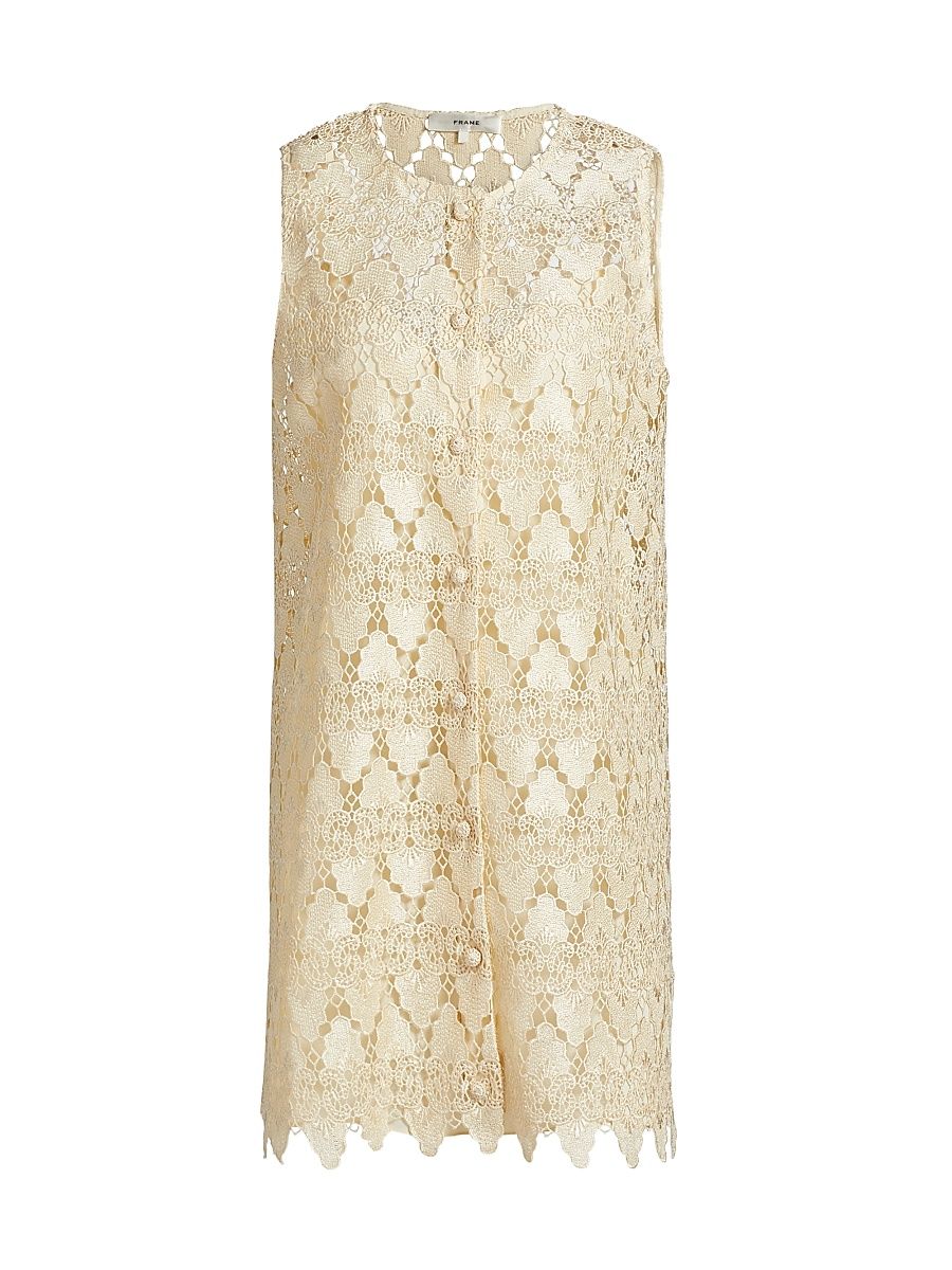 Women's The Deco Lace Minidress - Ecru - Size Large