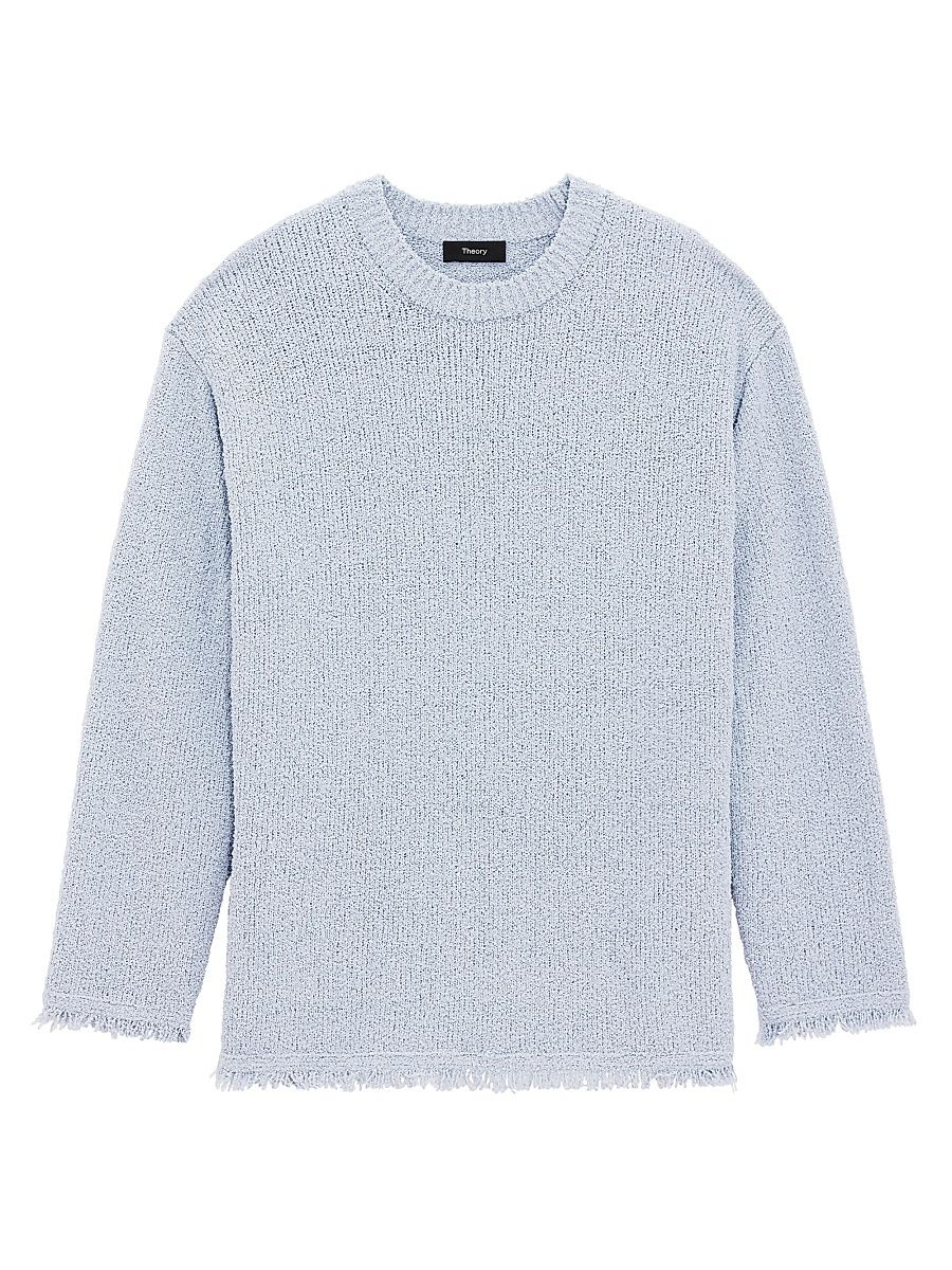 Women's Relaxed Terry Sweater - Pearl Blue - Size Medium