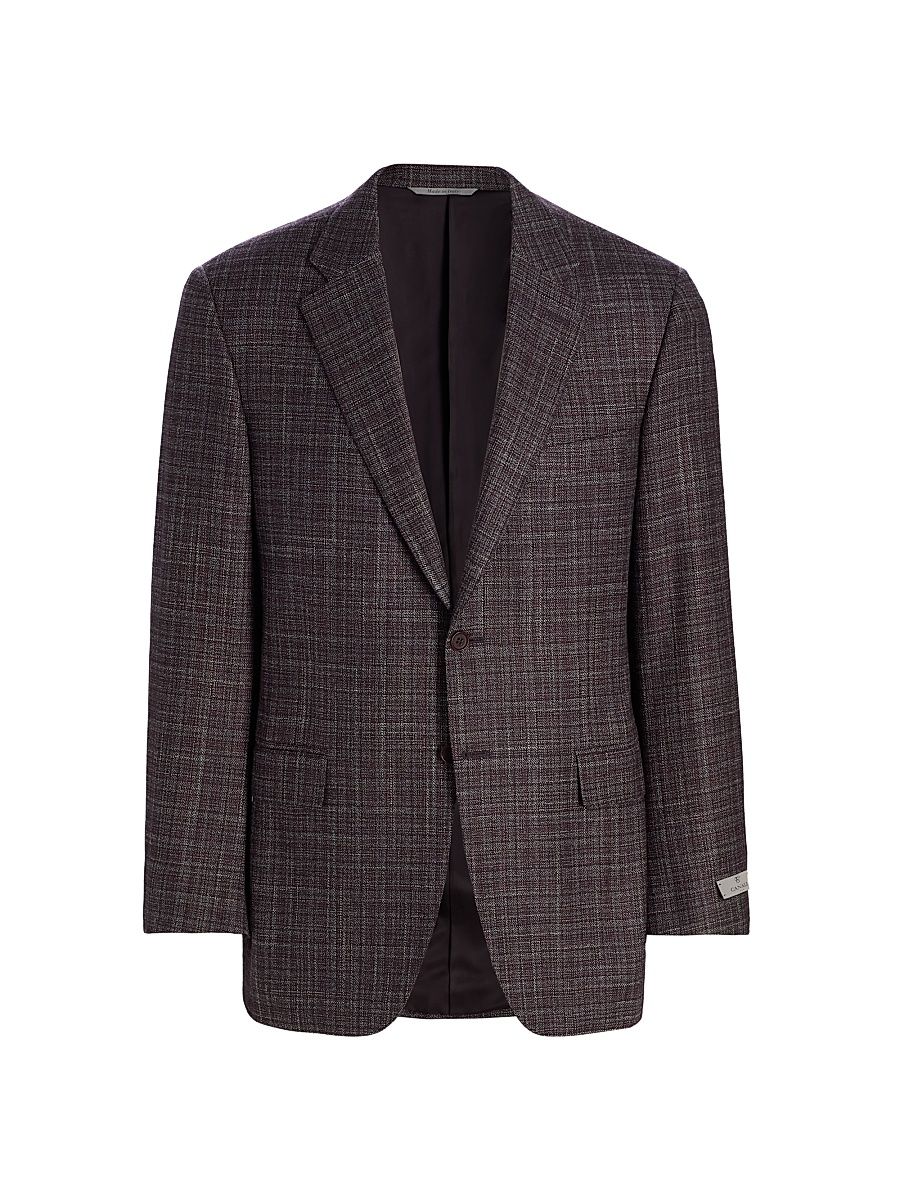 Men's Siena Wool-Silk-Cashmere Sport Coat - Purple - Size 46