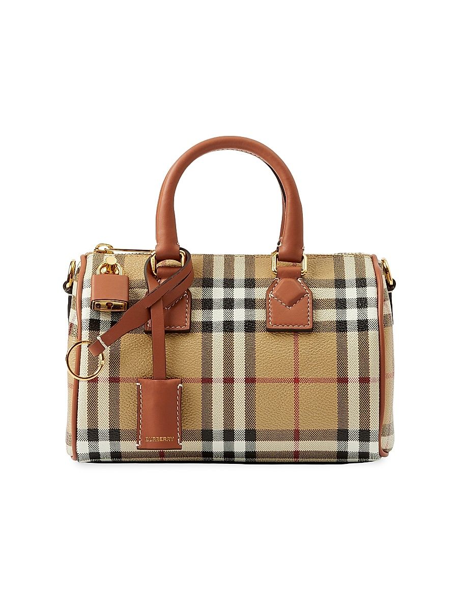 Women's Mini Check Bowling Bag - Archive Beige