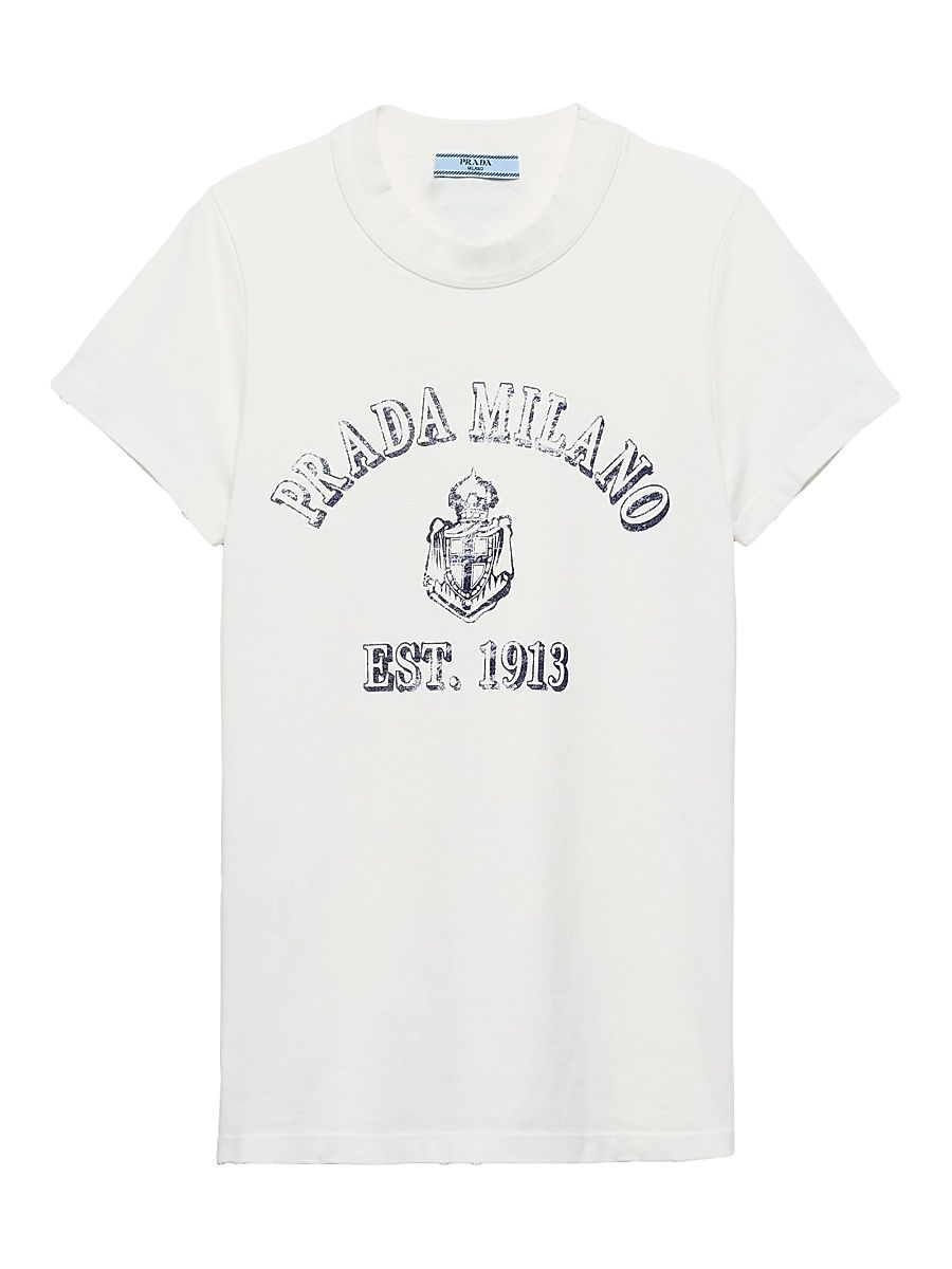 Women's Printed Jersey T-Shirt - White - Size XS