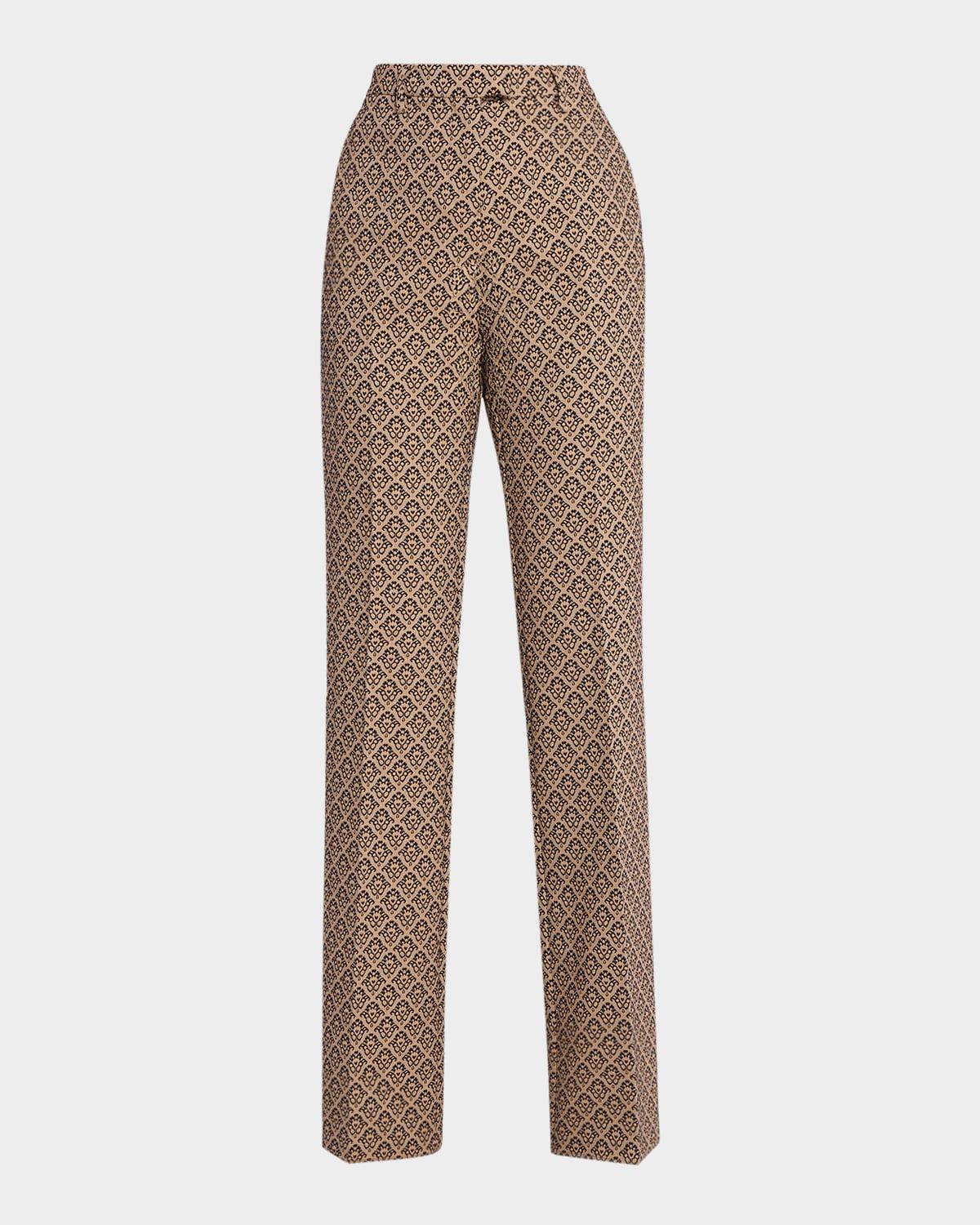 Diamond Jacquard Flare Trousers