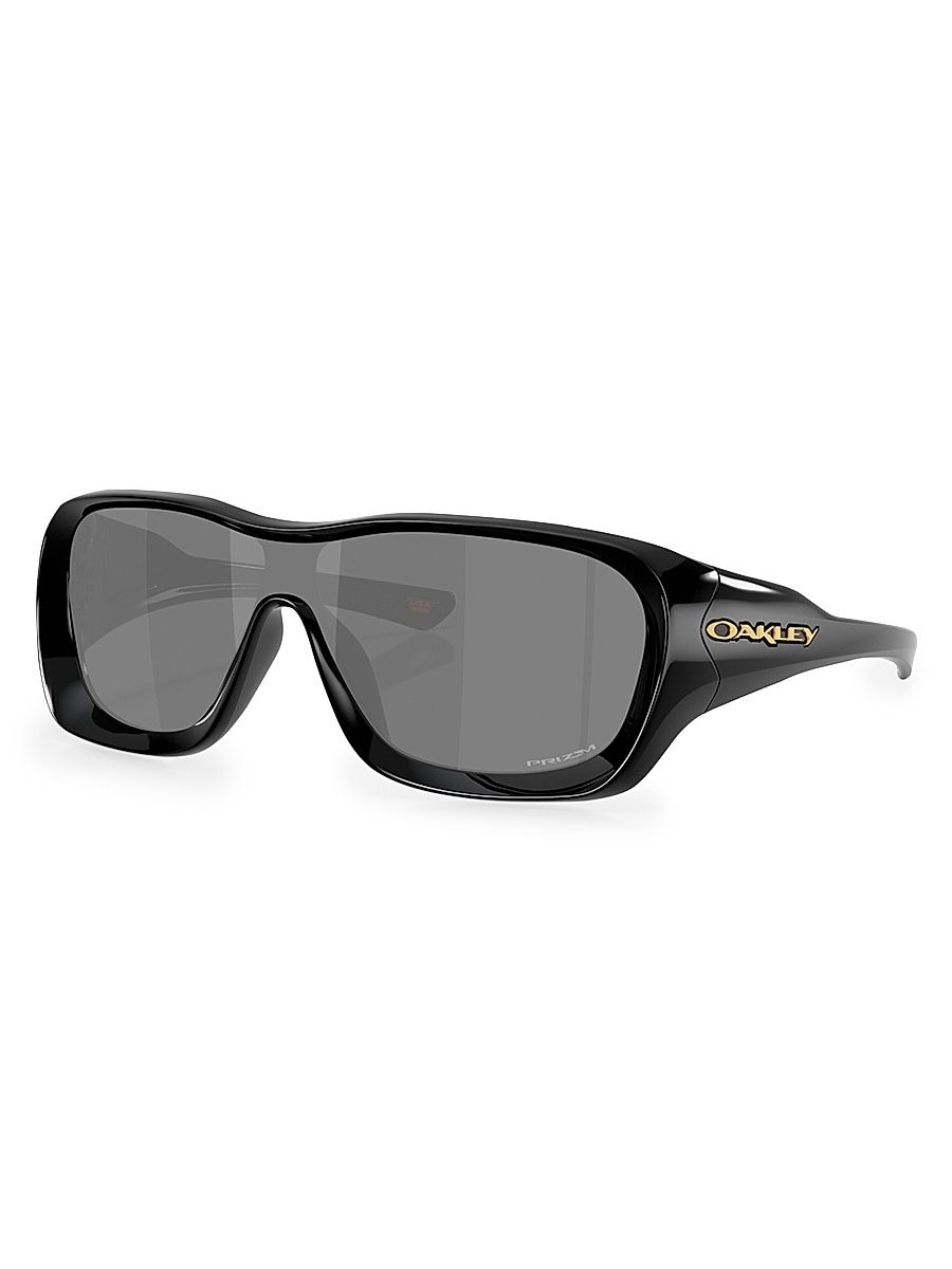 Men's Players De La Salle 130MM Rectangular Shield Sunglasses - Black