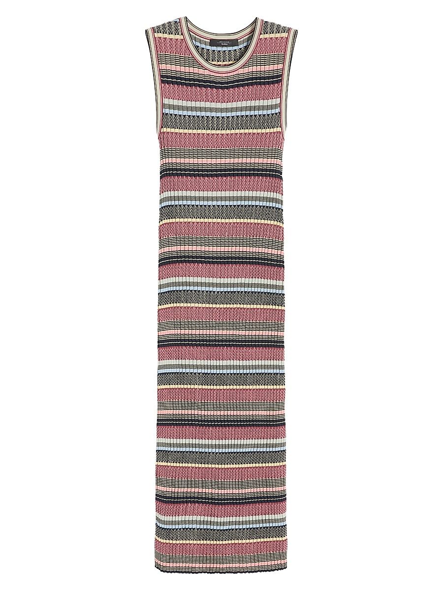 Women's Viscose Yarn Midi Dress - Multicolour - Size XL