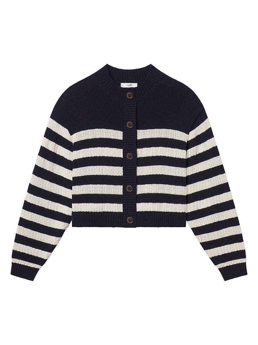 Women's The Variation Femme Striped Cardigan - Navy Multi - Size XL