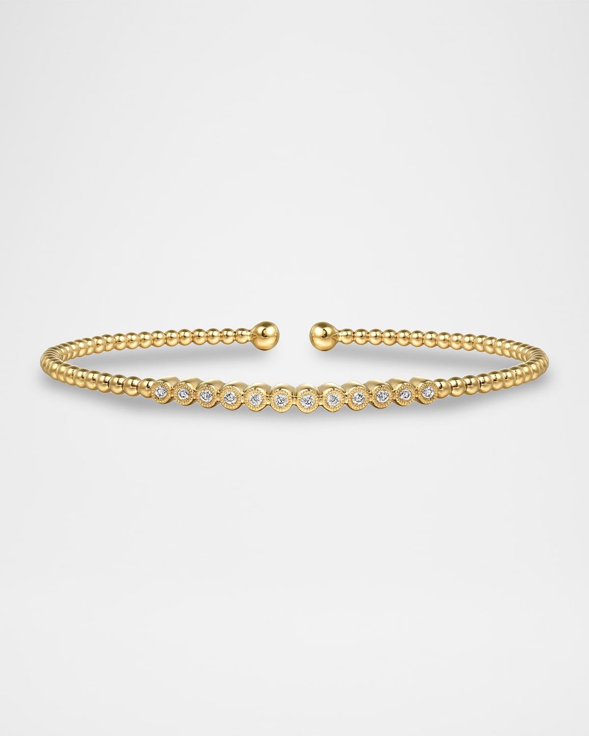 14K Gold Bujukan Bead Diamond Bangle