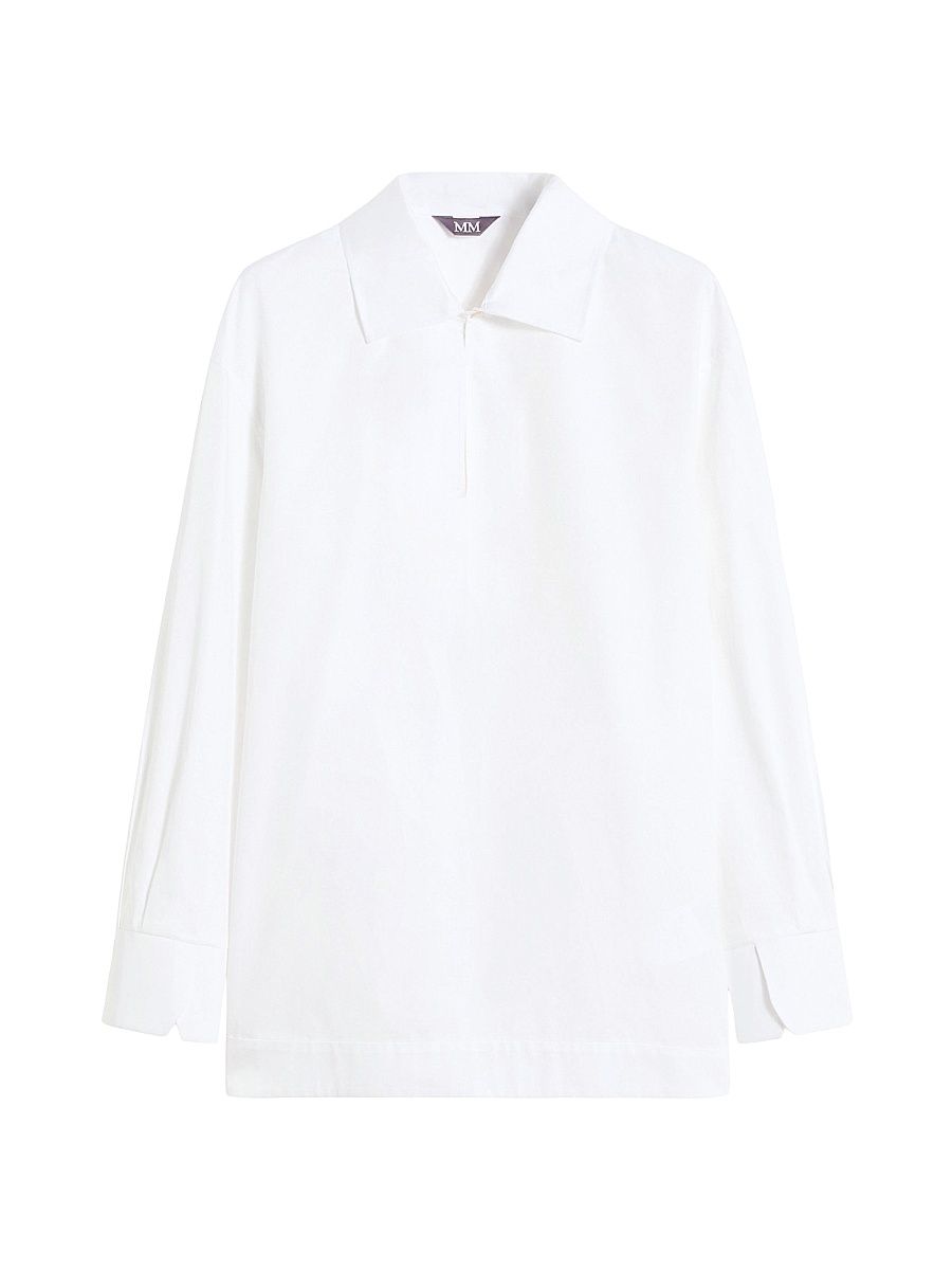 Women's Cotton Satin Shirt - Optical White - Size 16