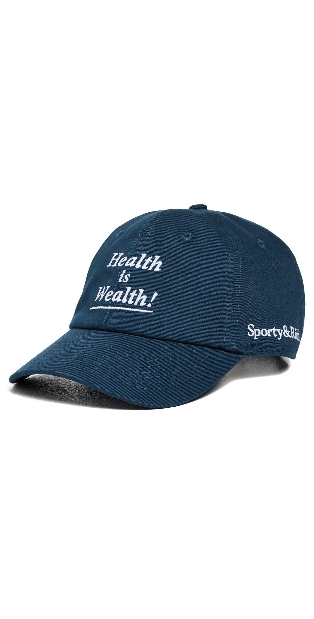 Sporty & Rich Health Is Wealth Cap Light Navy One Size