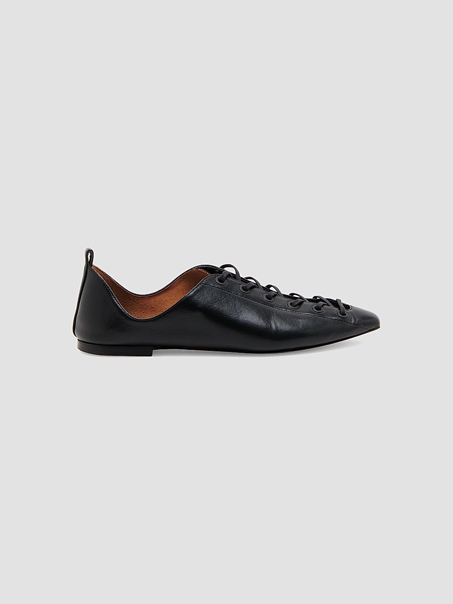 Stella McCartney Women's Terra Laced Alter Mat Ballerina Flats - Black - Size 8.5