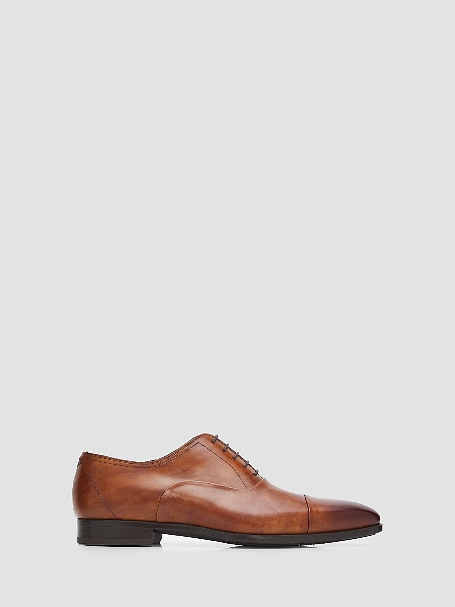 Men's Santiago Leather Oxfords - Tabaco - Size 9.5