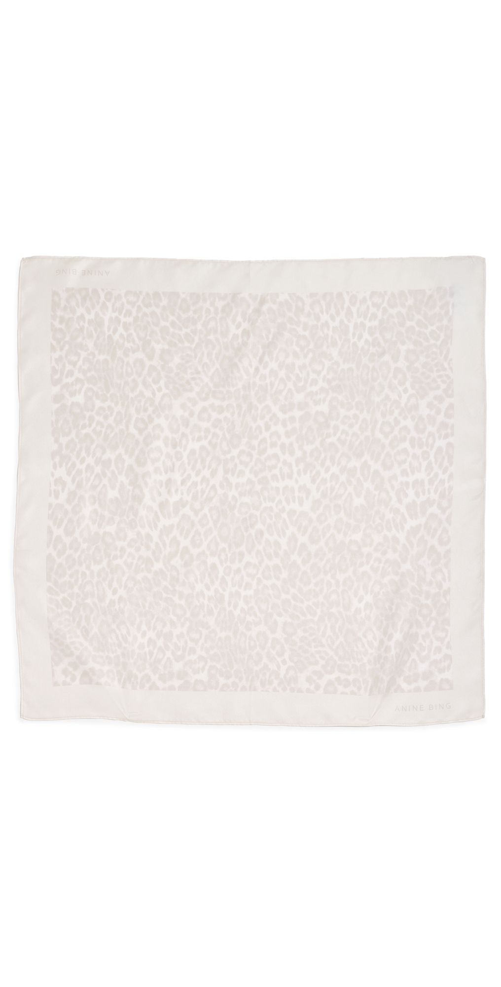 ANINE BING York Silk Scarf Washed White Leopard One Size