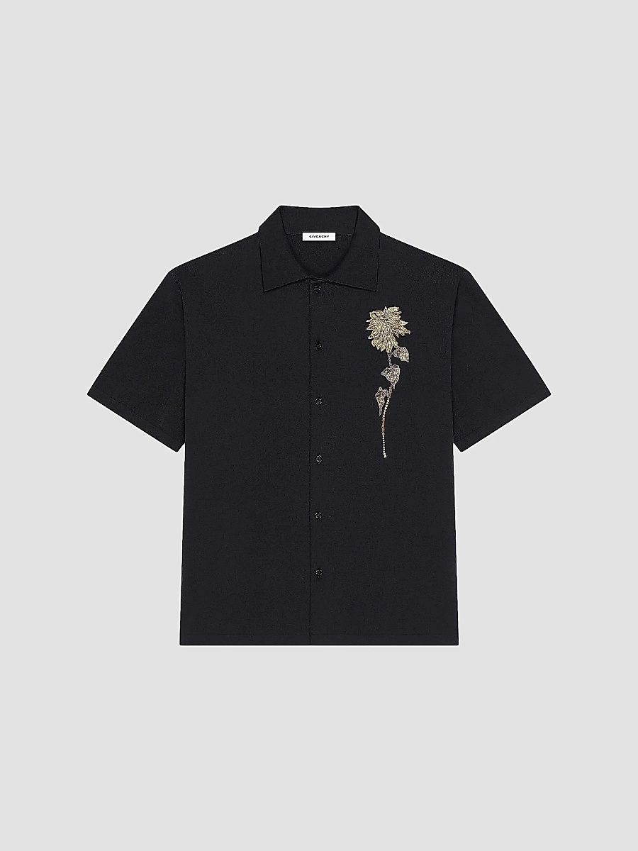 Givenchy Men's Embellished Shirt in Cotton Knit - Black - Size XXL