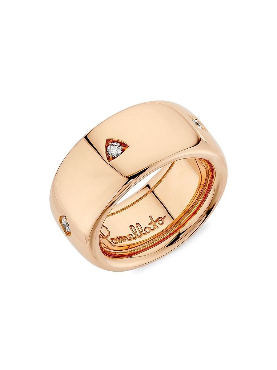Women's Iconica 18K Rose Gold & 0.20 TCW Diamond Wide Ring - Rose Gold - Size 7.25