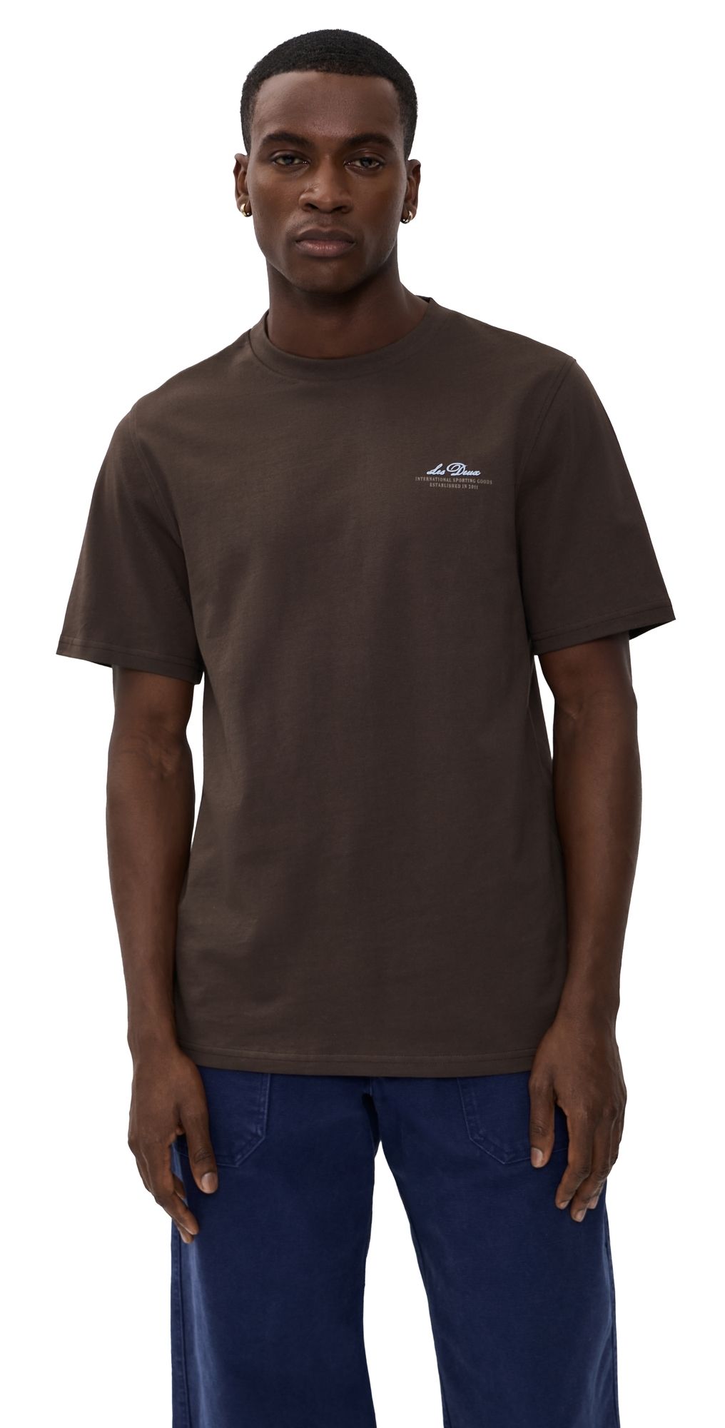 Les Deux Ben Globe T Shirt Turkish Coffee Brown XL