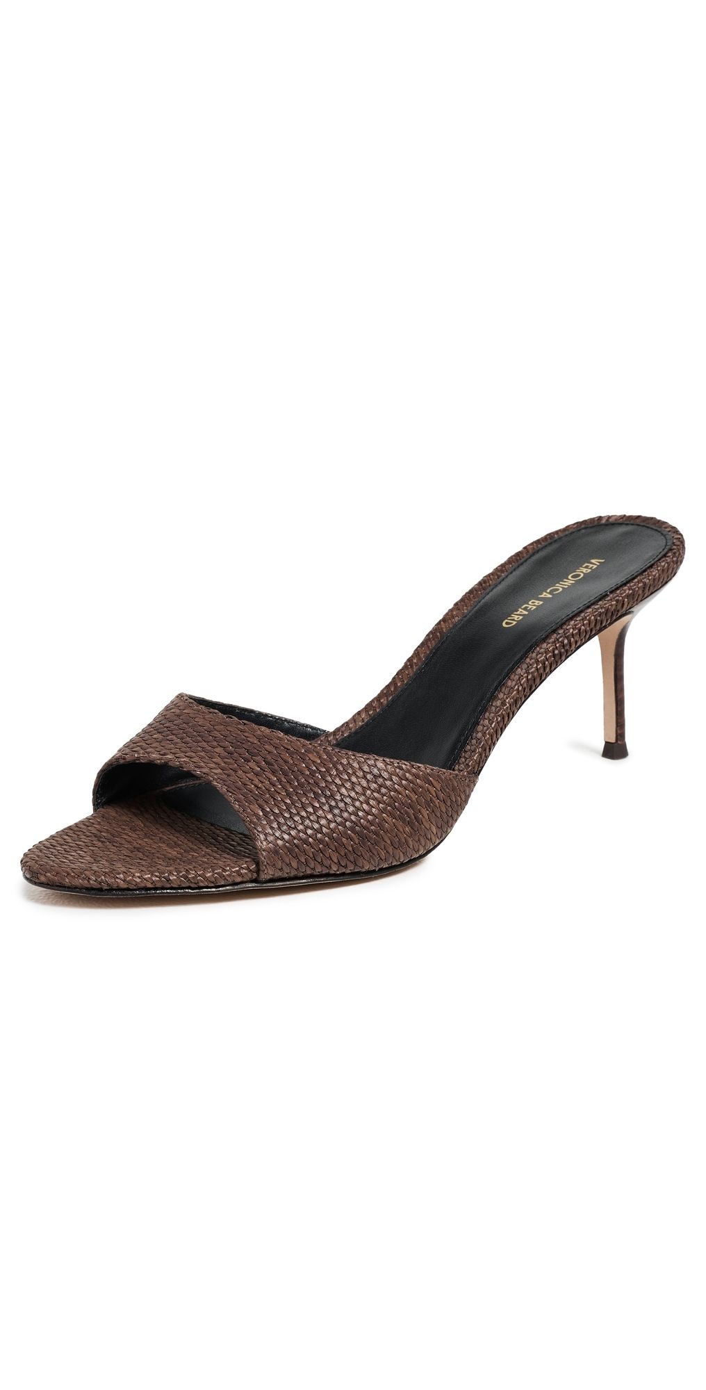 Veronica Beard Tia Sandals Espresso Tinted Raffia 10