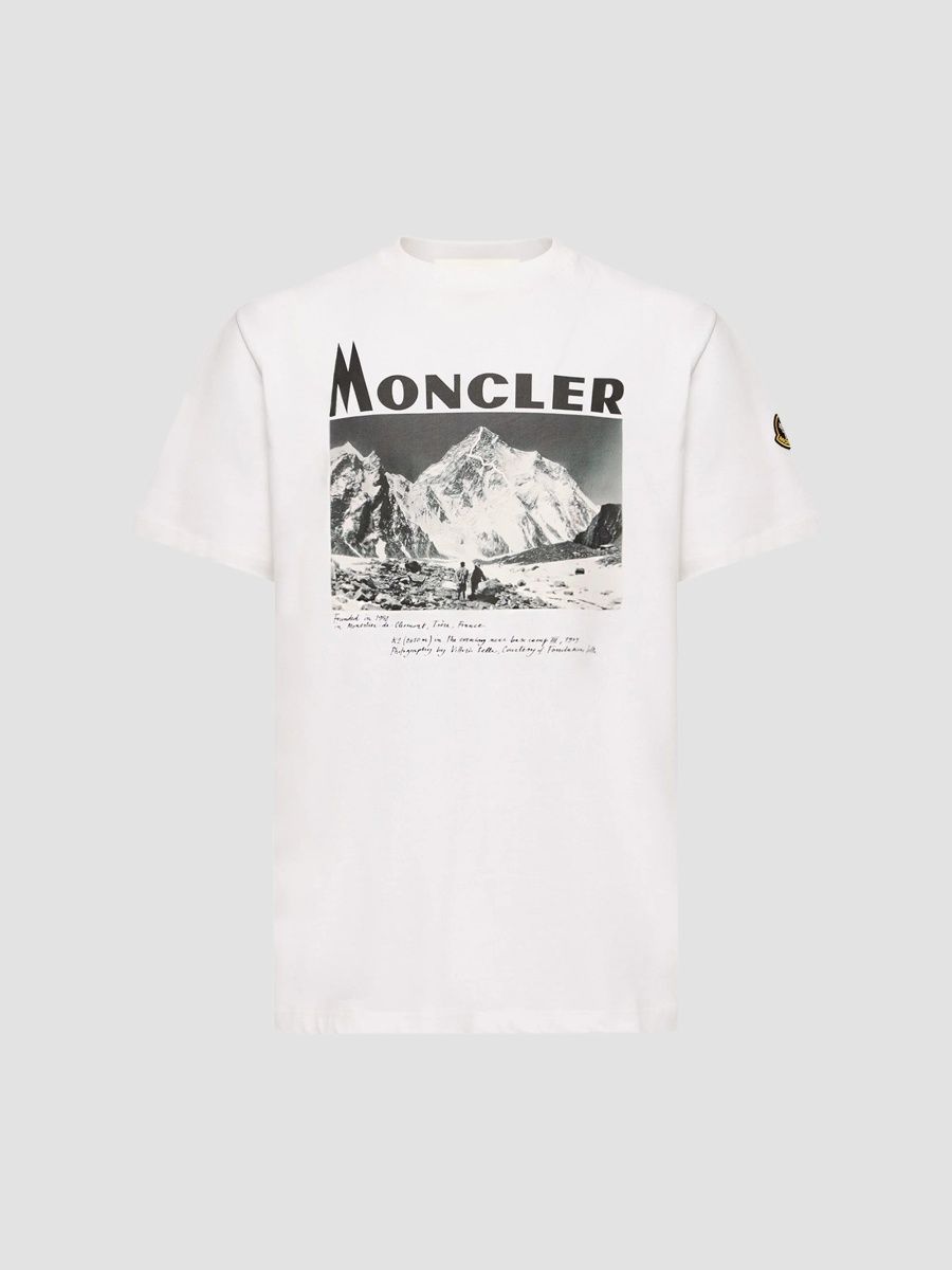 Moncler Men's K2 Print Crew-Neck T-Shirt - White - Size Small