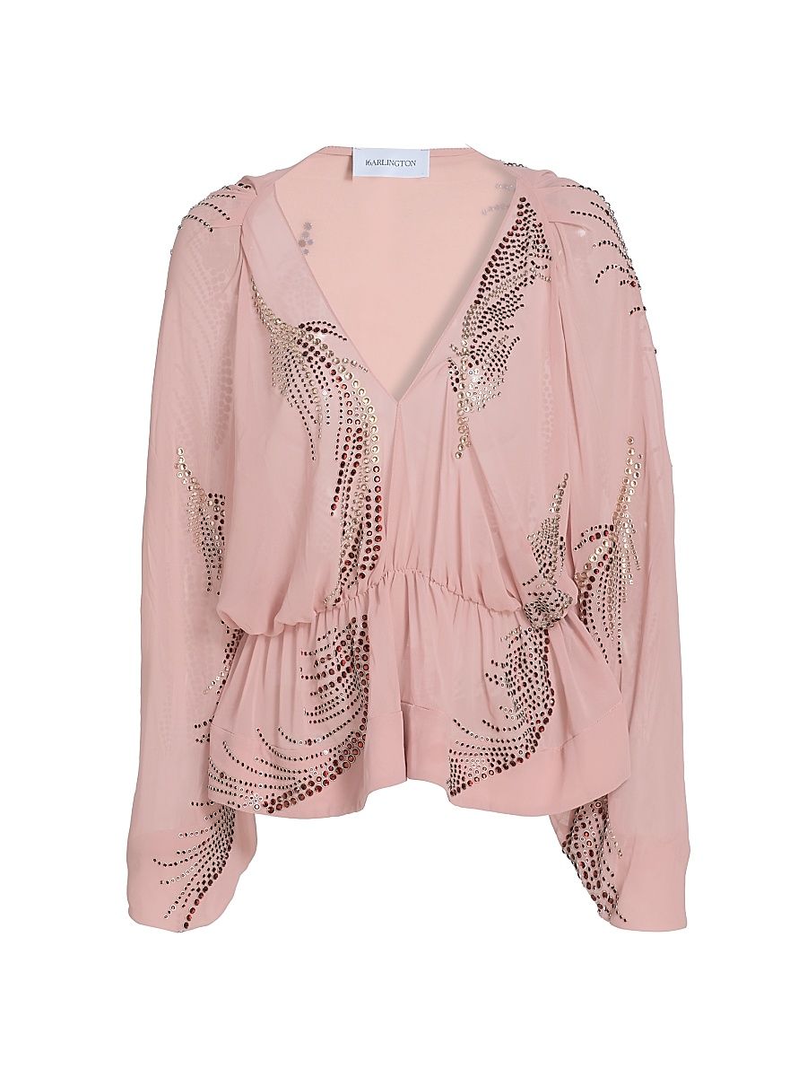 Women's Tula Hotfix Chiffon Top - Rosa Antico - Size Large