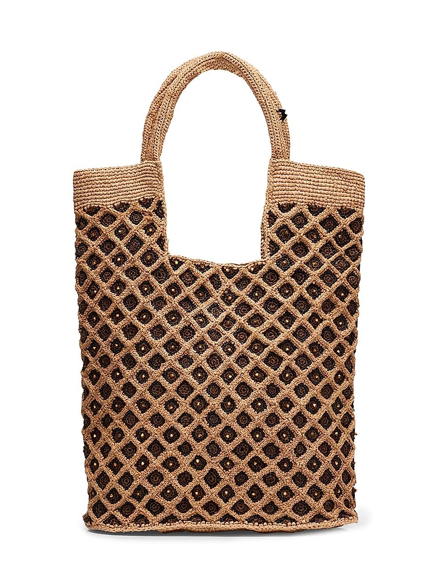 Women's Kifafa Vakona Beaded Woven Tote - Beige